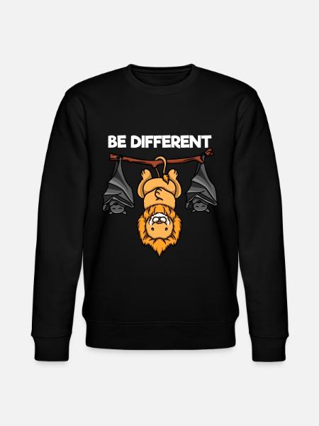 Be Different Löwe und Fledermäuse - Stanley/Stella Unisex Bio-Sweatshirt CHANGER  - Schwarz
