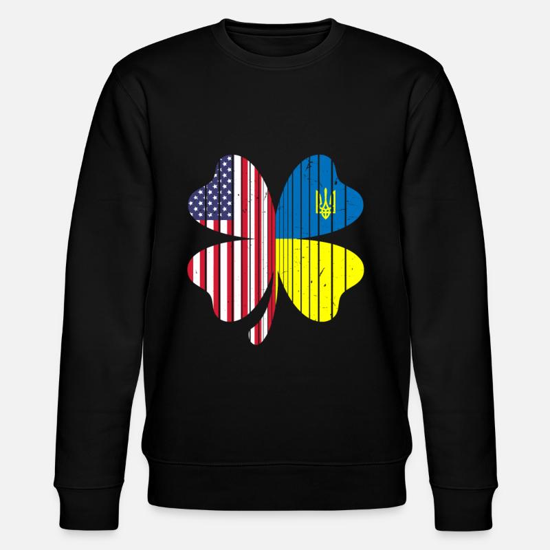 Ukraine Amérique Drapeau Cloverleaf - Sweat bio CHANGER Stanley/Stella Unisexe - noir