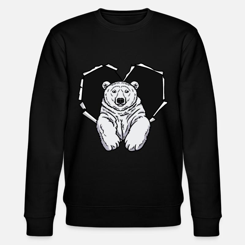 Riss Eisbär Zerrissenes Loch Eisbär - Stanley/Stella Unisex Bio-Sweatshirt CHANGER  - Schwarz