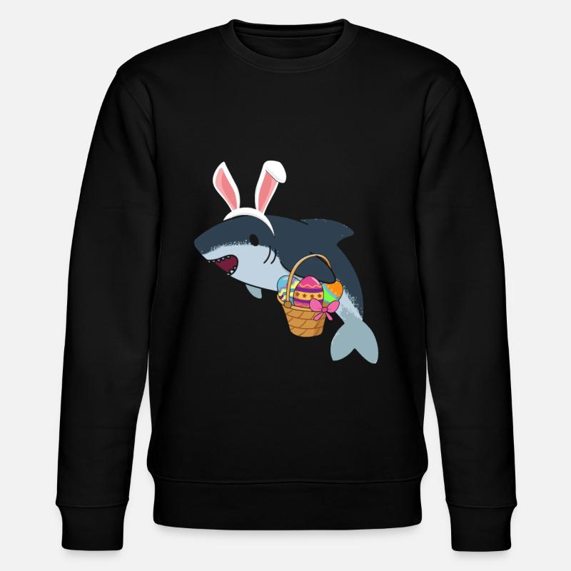 Easter Shark - Stanley/Stella CHANGER Unisex Organic Sweatshirt - black
