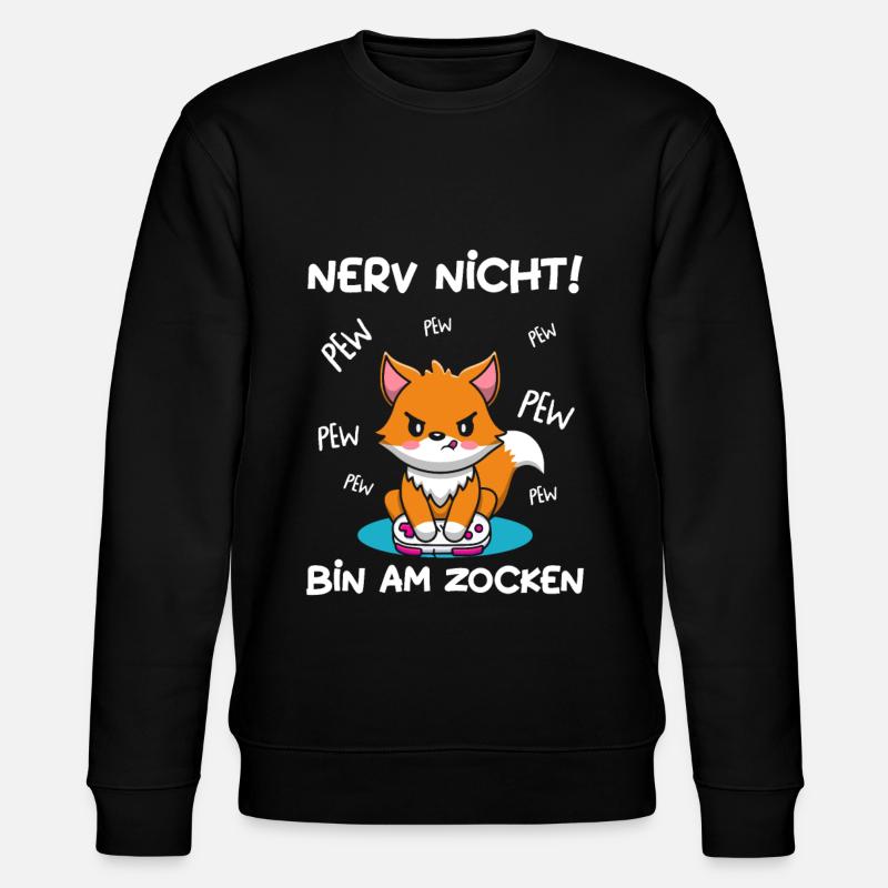 Bin am Zocken Gaming Fuchs - Stanley/Stella Unisex Bio-Sweatshirt CHANGER  - Schwarz