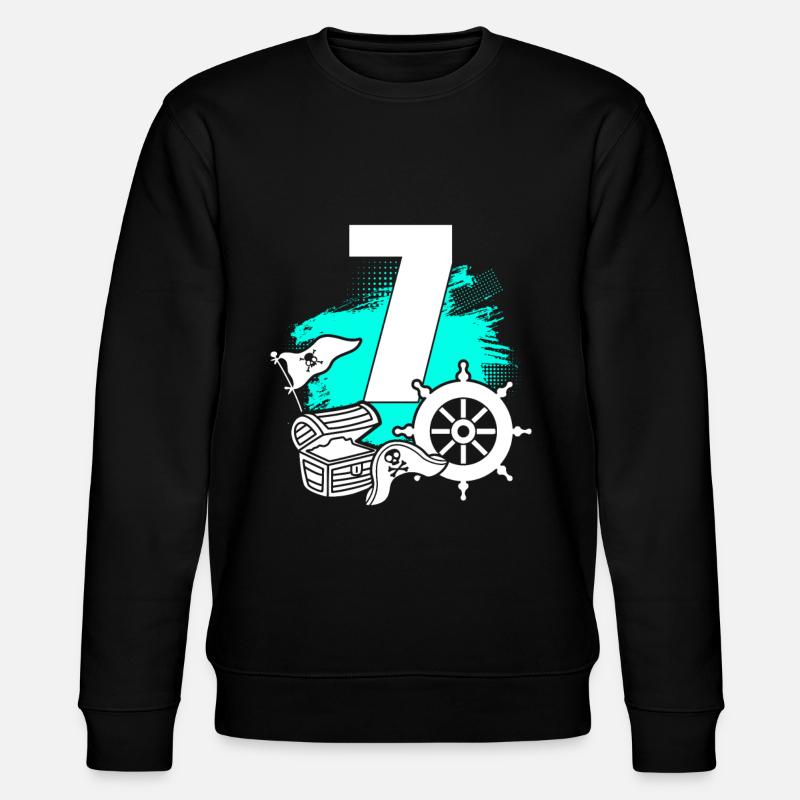 Pirate 7 years old - Stanley/Stella CHANGER Unisex Organic Sweatshirt - black