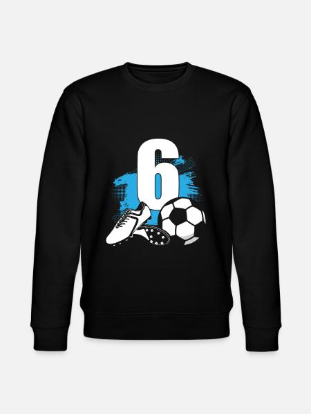 Fodbold 6 år gammel fodboldspiller 6 års fødselsdag - Stanley/Stella økologisk unisex-sweatshirt CHANGER  - sort
