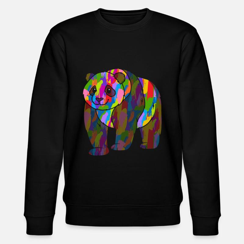 Panda Bunt - Stanley/Stella Unisex Bio-Sweatshirt CHANGER  - Schwarz