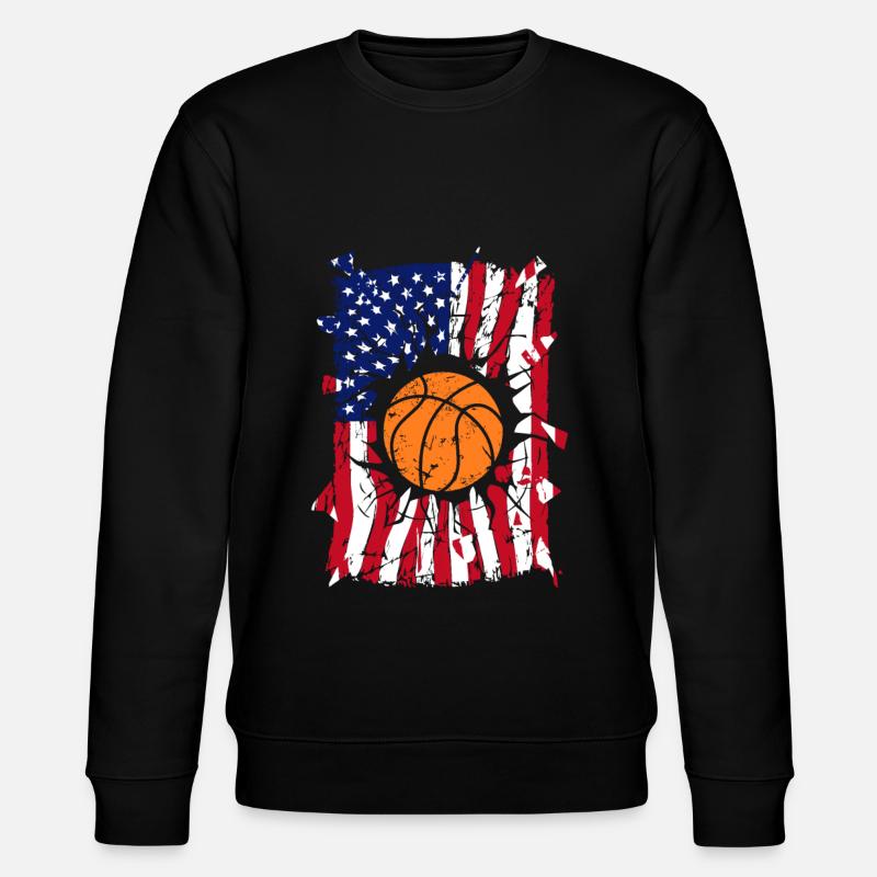 Basketball Torn USA Drapeau - Sweat bio CHANGER Stanley/Stella Unisexe - noir