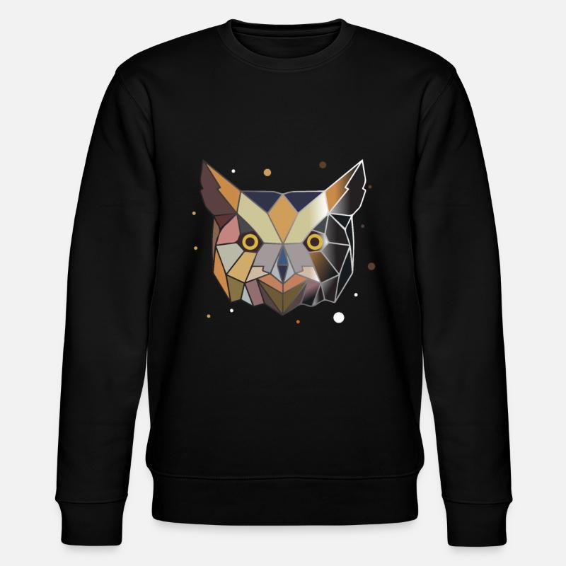 Owl Polygon - Stanley/Stella CHANGER Unisex Organic Sweatshirt - black