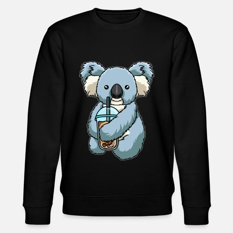 Kawaii Bubble Tea Koala - Stanley/Stella CHANGER Unisex Organic Sweatshirt - black