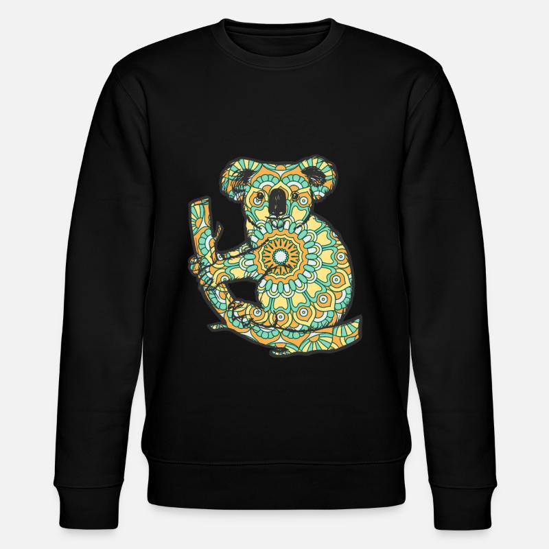 Mandala Koala Geometry Pattern - Stanley/Stella CHANGER Unisex Organic Sweatshirt - black