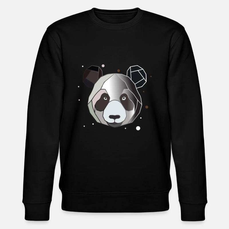 Panda Polygon - Stanley/Stella CHANGER Unisex Organic Sweatshirt - black