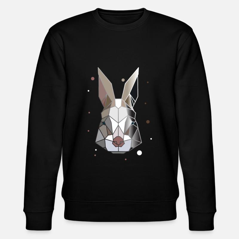 Rabbit Polygon - Stanley/Stella CHANGER Unisex Organic Sweatshirt - black