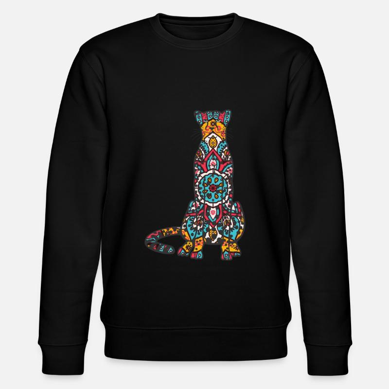 Mandala Cheetah Geometry Pattern - Stanley/Stella CHANGER Unisex Organic Sweatshirt - black