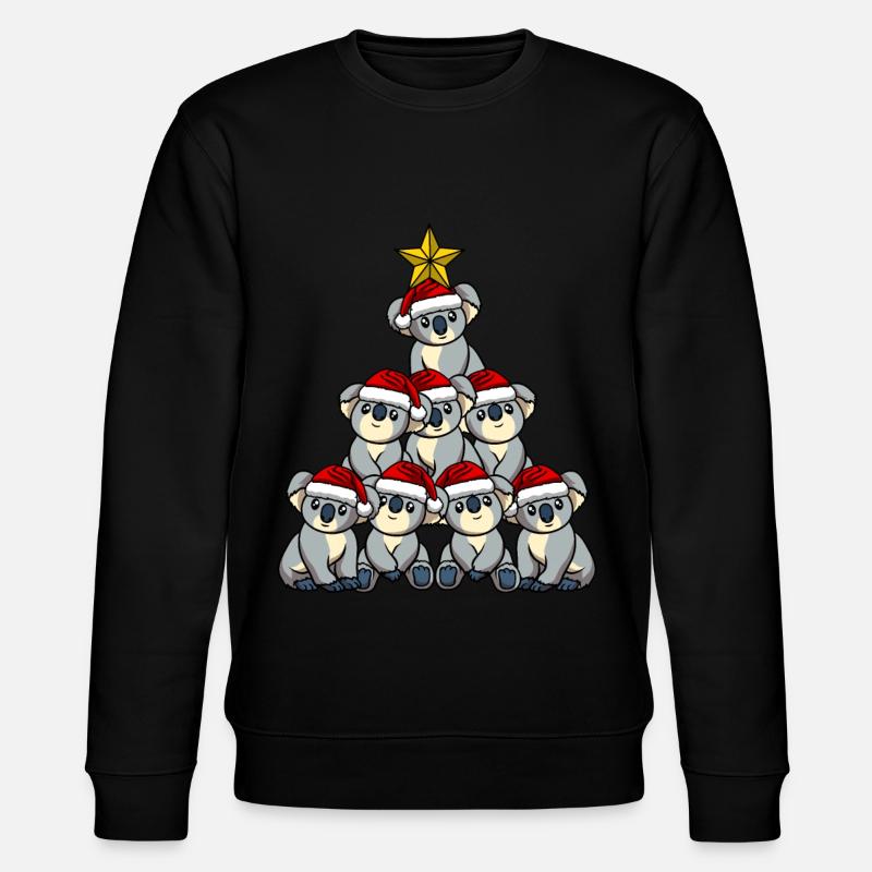 Koala Christmas Tree - Stanley/Stella CHANGER Unisex Organic Sweatshirt - black