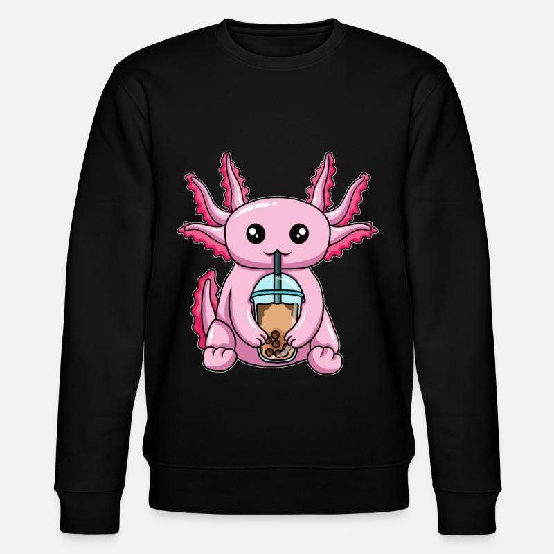 Kawaii Bubble Tea Axolotl - Sweat bio CHANGER Stanley/Stella Unisexe - noir