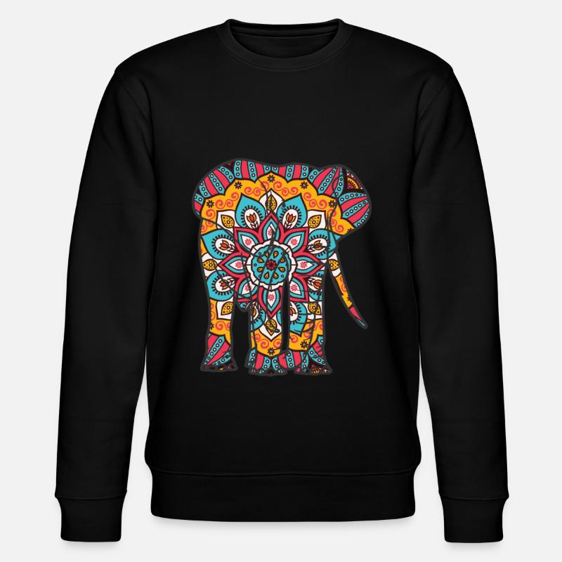 Mandala Elephant Geometre Pattern - Sweat bio CHANGER Stanley/Stella Unisexe - noir