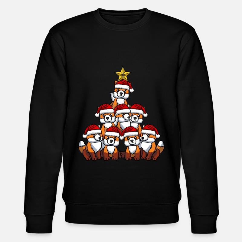 Fox Christmas Tree - Stanley/Stella CHANGER Unisex Organic Sweatshirt - black