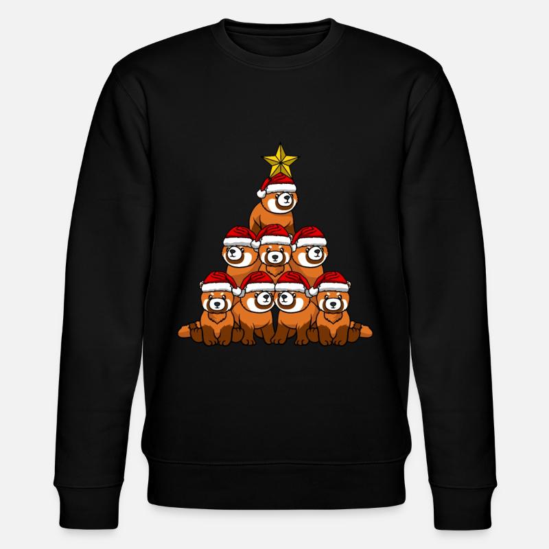Panda Christmas Tree - Stanley/Stella CHANGER Unisex Organic Sweatshirt - black