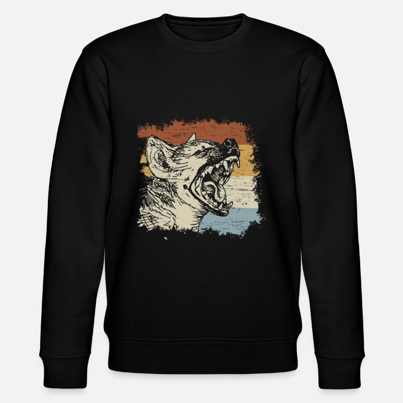 Retro Hyäne - Stanley/Stella Unisex Bio-Sweatshirt CHANGER  - Schwarz