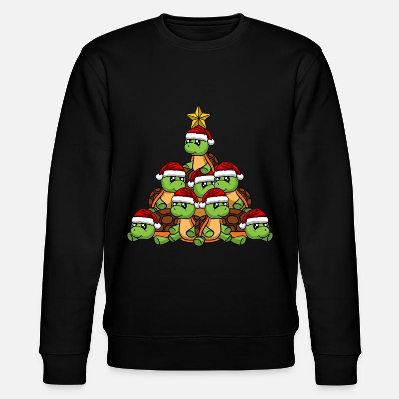 Turtle Christmas Tree - Stanley/Stella CHANGER Unisex Organic Sweatshirt - black