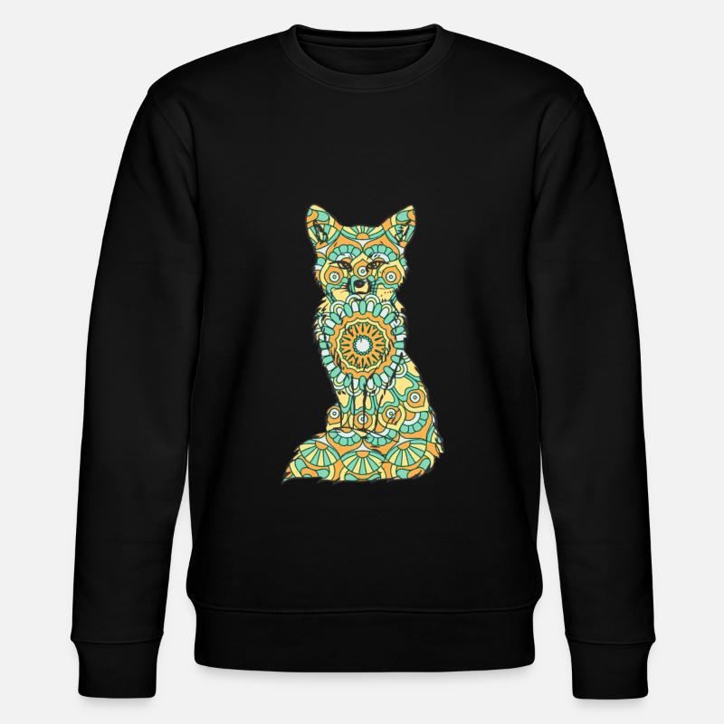 Mandala Fuchs Geometry Pattern - Stanley/Stella CHANGER Unisex Organic Sweatshirt - black
