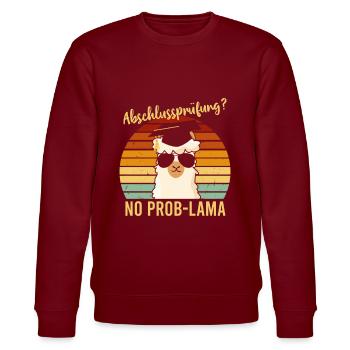 Abschlussprüfung No Problama Schulabschluss - Stanley/Stella Unisex Bio-Sweatshirt CHANGER  - Burgunderrot - Vorne - Nik (191cm) & Marisol (170cm)