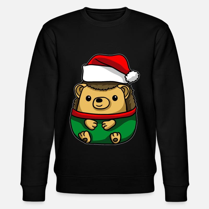 Hérisson avec pull de Noël - Sweat bio CHANGER Stanley/Stella Unisexe - noir