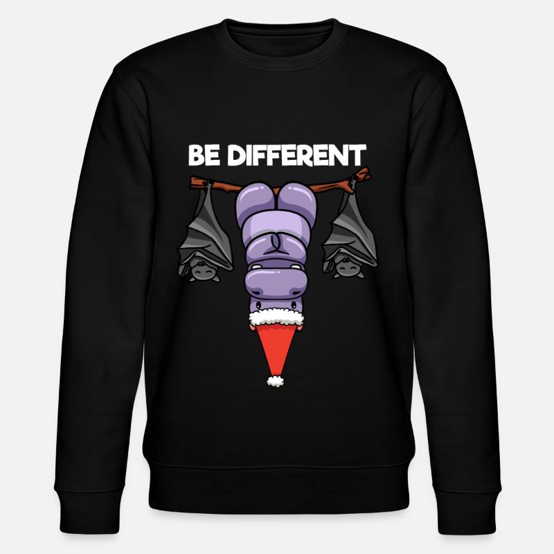 Be Different Nilpferd Fledermaus Weihnachtsmann - Stanley/Stella Unisex Bio-Sweatshirt CHANGER  - Schwarz