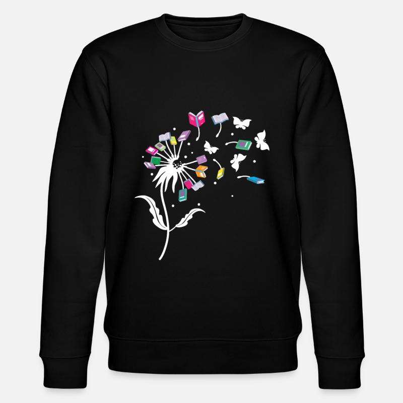 Löwenzahn Blume Buch - Stanley/Stella Unisex Bio-Sweatshirt CHANGER  - Schwarz