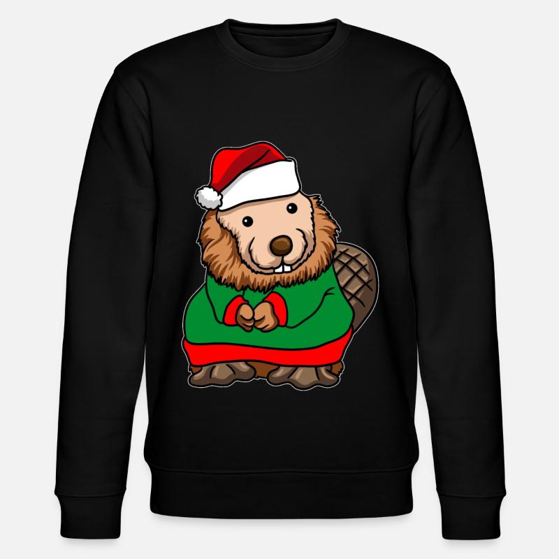 Castor Père Noël - Sweat bio CHANGER Stanley/Stella Unisexe - noir