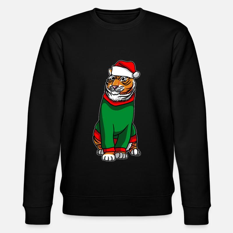 Tigre avec pull de Noël - Sweat bio CHANGER Stanley/Stella Unisexe - noir