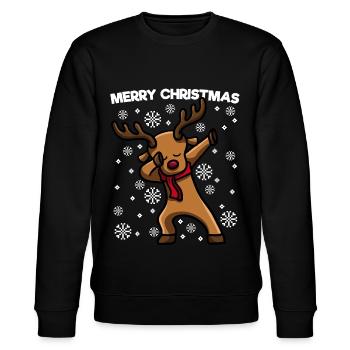 Dabbing Weihnachtsmann Merry Christmas - Stanley/Stella Unisex Bio-Sweatshirt CHANGER  - Schwarz - Vorne - Nik (191cm) & Marisol (170cm)