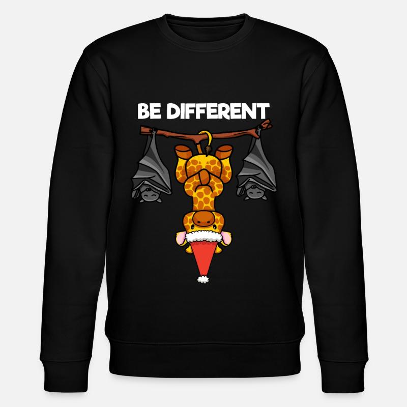 Be Different Giraffe Fledermaus Weihnachtsmann - Stanley/Stella Unisex Bio-Sweatshirt CHANGER - Schwarz
