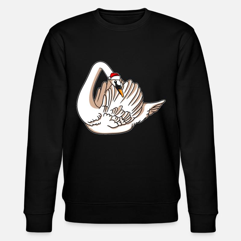 Cygne avec pull de Noël - Sweat bio CHANGER Stanley/Stella Unisexe - noir