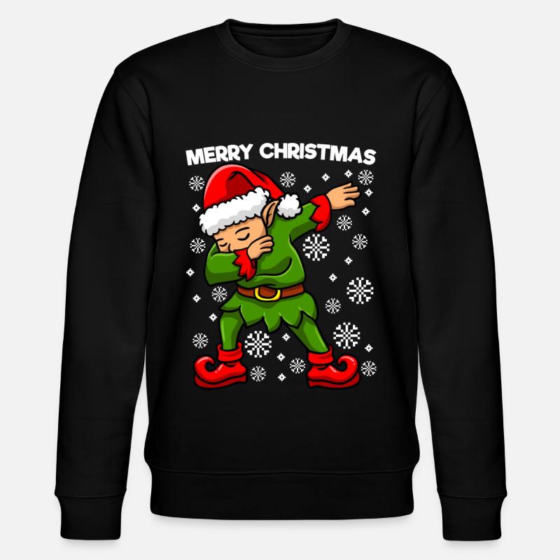 Dabbing Santa Elfe - Stanley/Stella CHANGER Unisex Organic Sweatshirt - black