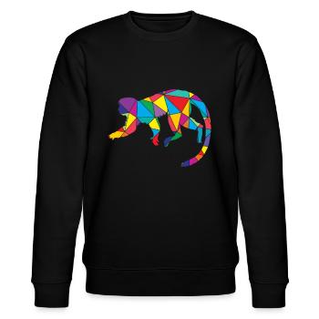 Affe Polygon Low Poly Wild Animal - Stanley/Stella Unisex Bio-Sweatshirt CHANGER  - Schwarz - Vorne - Nik (191cm) & Marisol (170cm)