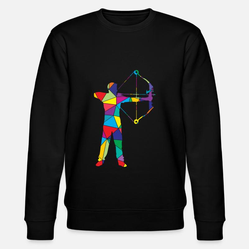 Bogenschütze Polygon Bogensport - Stanley/Stella Unisex Bio-Sweatshirt CHANGER  - Schwarz