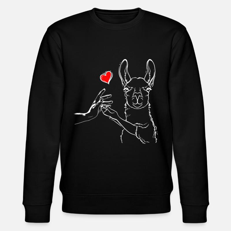 Lama Liebe High Five - Stanley/Stella Unisex Bio-Sweatshirt CHANGER - Schwarz