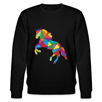 Cheval Polygone Chevaux de cheval - Sweat bio CHANGER Stanley/Stella Unisexe - noir - Devant - Nik (191cm) & Marisol (170cm)