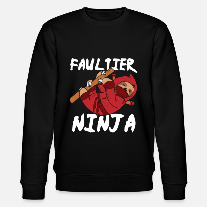 Faultier Ninja - Stanley/Stella Unisex Bio-Sweatshirt CHANGER  - Schwarz