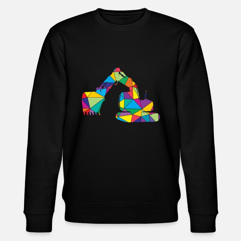 Bagger Polygon Baustelle Bagger - Stanley/Stella Unisex Bio-Sweatshirt CHANGER - Schwarz