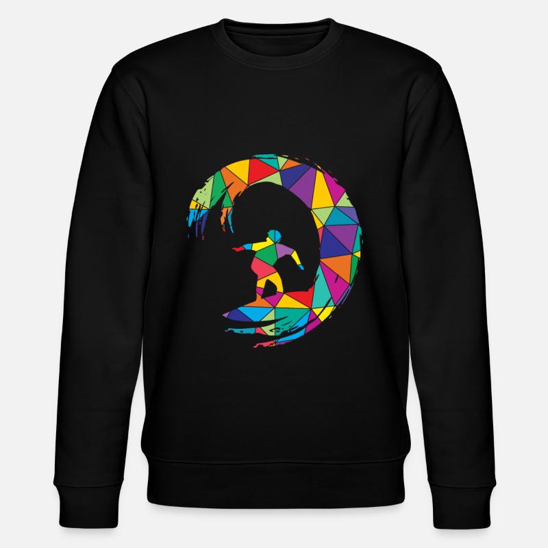 Surfer Polygon Surfers - Stanley/Stella CHANGER Unisex Organic Sweatshirt - black