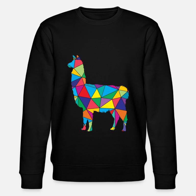 Lama Polygon Low Poly Tier - Stanley/Stella Unisex Bio-Sweatshirt CHANGER  - Schwarz