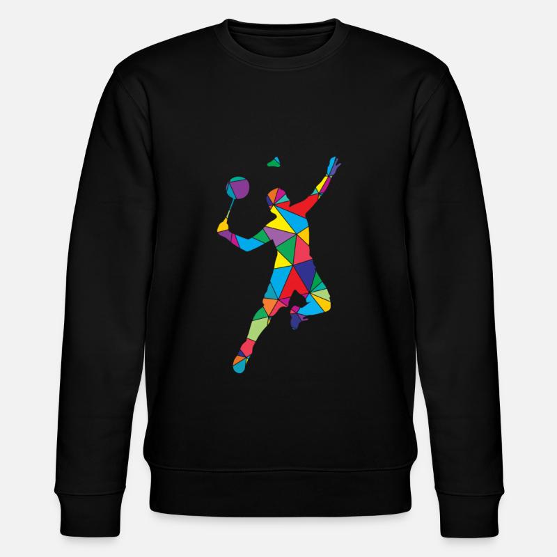 Low Poly Federball Polygon Badminton - Stanley/Stella Unisex Bio-Sweatshirt CHANGER  - Schwarz