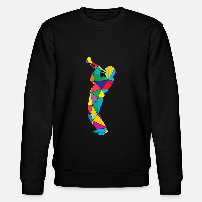 Low Poly Polygon Trumpet - Stanley/Stella CHANGER Unisex Organic Sweatshirt - black
