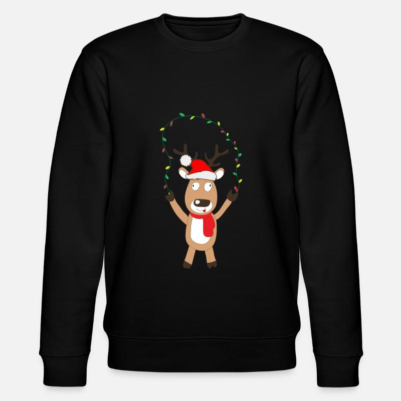 Drôle de renne de Noël - Sweat bio CHANGER Stanley/Stella Unisexe - noir