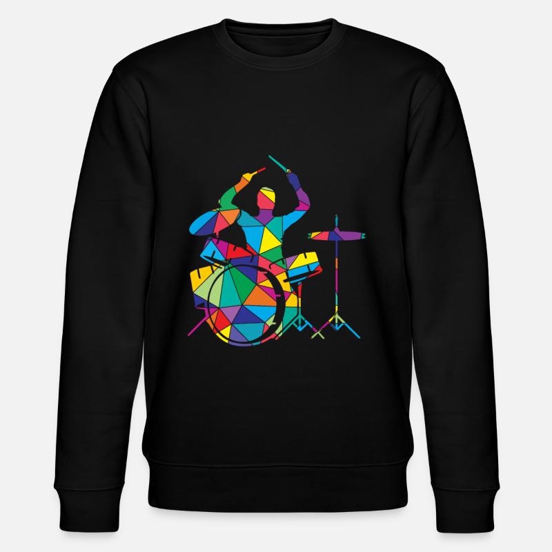 Drums Polygon Drummer - Stanley/Stella CHANGER Unisex Organic Sweatshirt - black