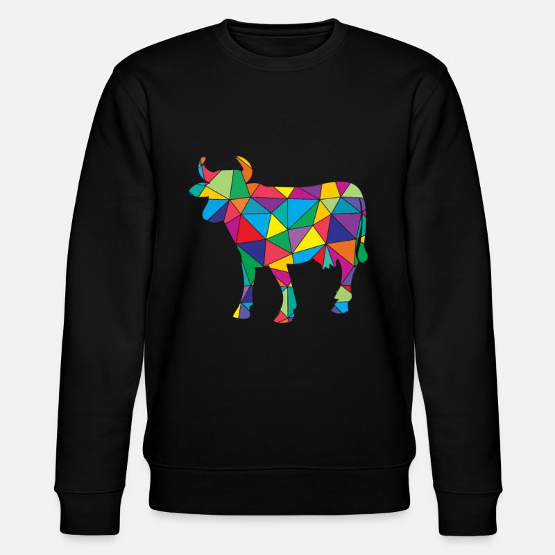 Cow Polygon Farmer Cattle Farmer - Stanley/Stella CHANGER Unisex Organic Sweatshirt - black