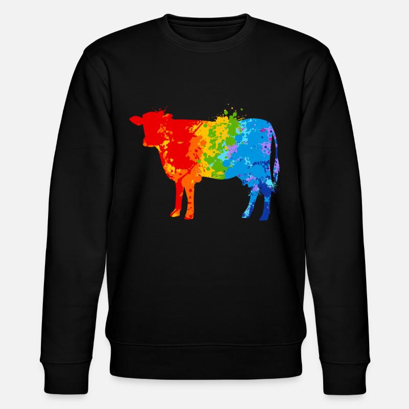 Farbspritzer Kuh Bunte Kuh - Stanley/Stella Unisex Bio-Sweatshirt CHANGER  - Schwarz