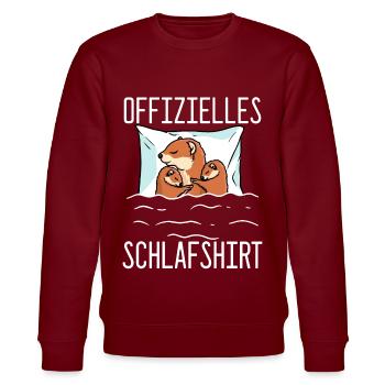 Offizielles Schlafshirt Wiesel Pyjama Frettchen - Stanley/Stella Unisex Bio-Sweatshirt CHANGER  - Burgunderrot - Vorne - Nik (191cm) & Marisol (170cm)