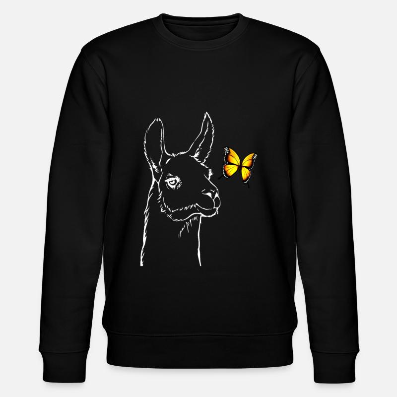 Lama avec papillon - Sweat bio CHANGER Stanley/Stella Unisexe - noir