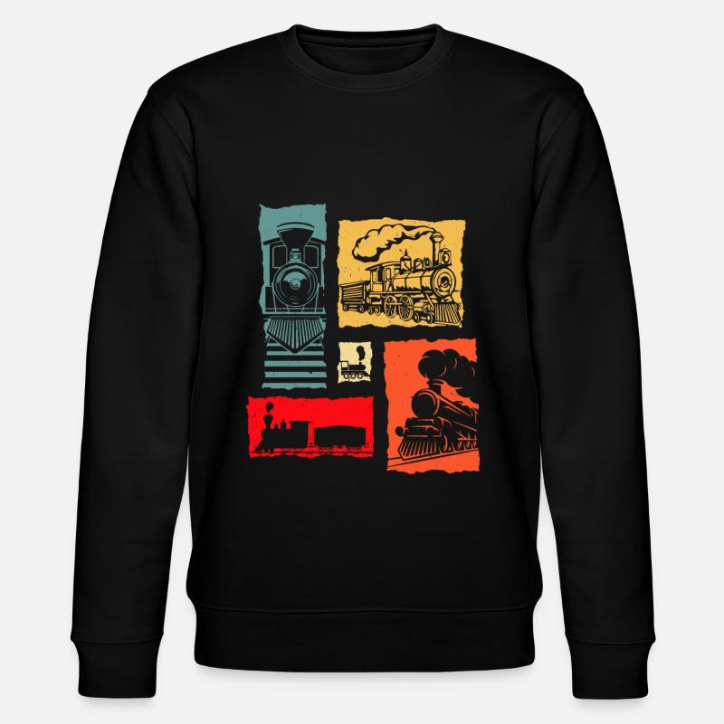 Retro Train - Stanley/Stella CHANGER Unisex Organic Sweatshirt - black